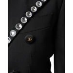 Dolce & Gabbana Black Crystal Double Breasted Blazer Jacket JKT3739-40