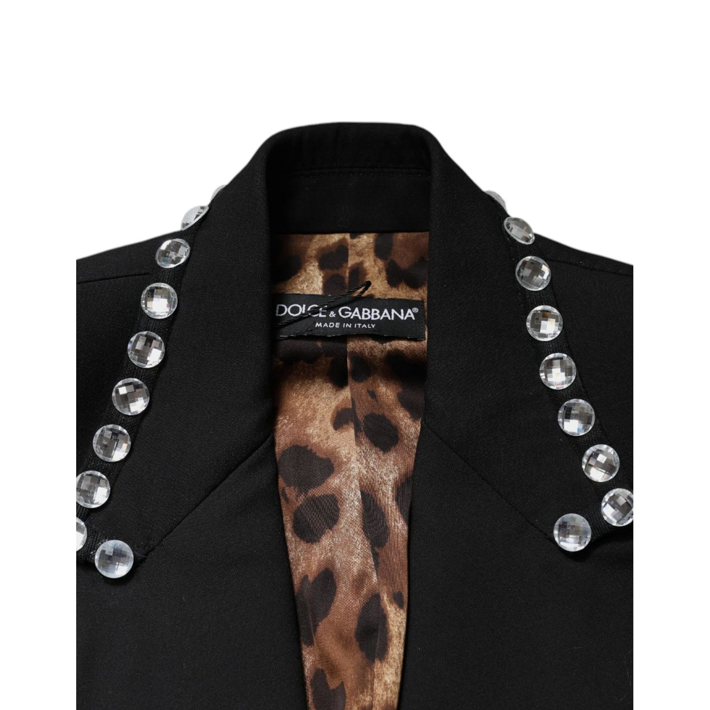 Dolce & Gabbana Black Crystal Double Breasted Blazer Jacket JKT3739-40