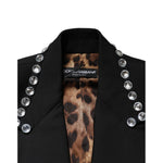 Dolce & Gabbana Black Crystal Double Breasted Blazer Jacket JKT3739-40