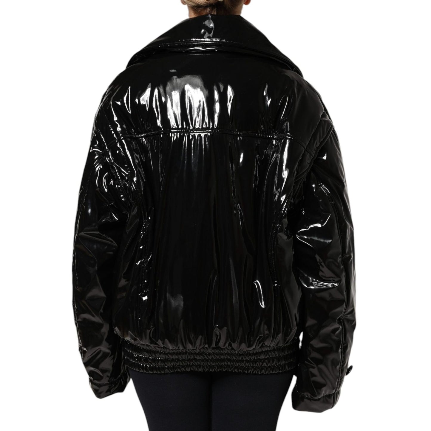 Dolce & Gabbana Black Polyester Button Down Blouson Jacket
