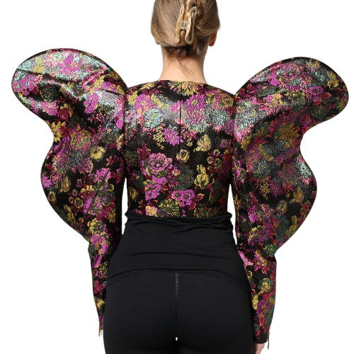 Dolce & Gabbana Multicolor Floral Jacquard Cropped Jacket JKT4101-36