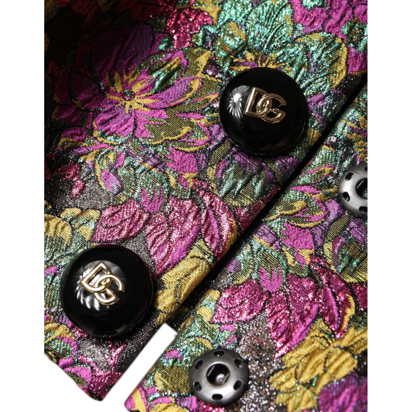 Dolce & Gabbana Multicolor Floral Jacquard Cropped Jacket JKT4101-36