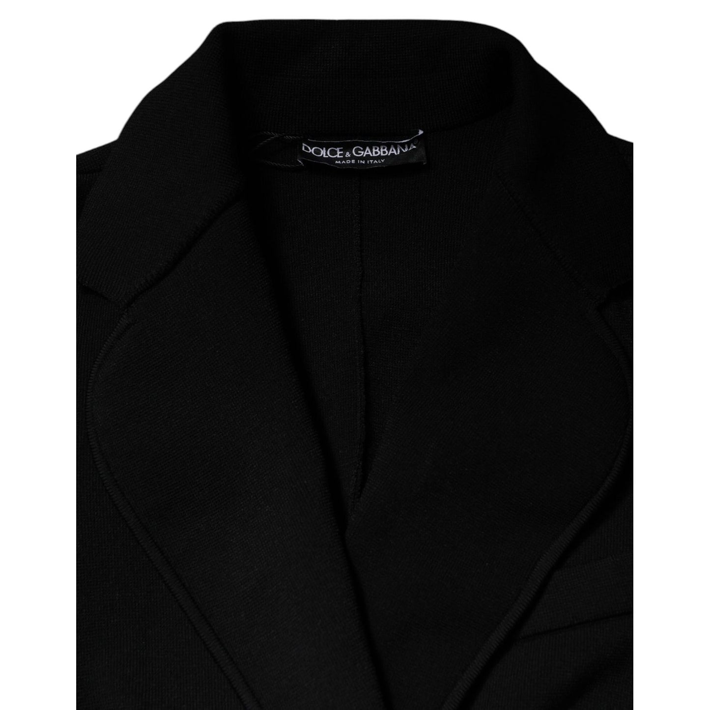 Dolce & Gabbana Black Viscose Single Breasted Blazer Jacket