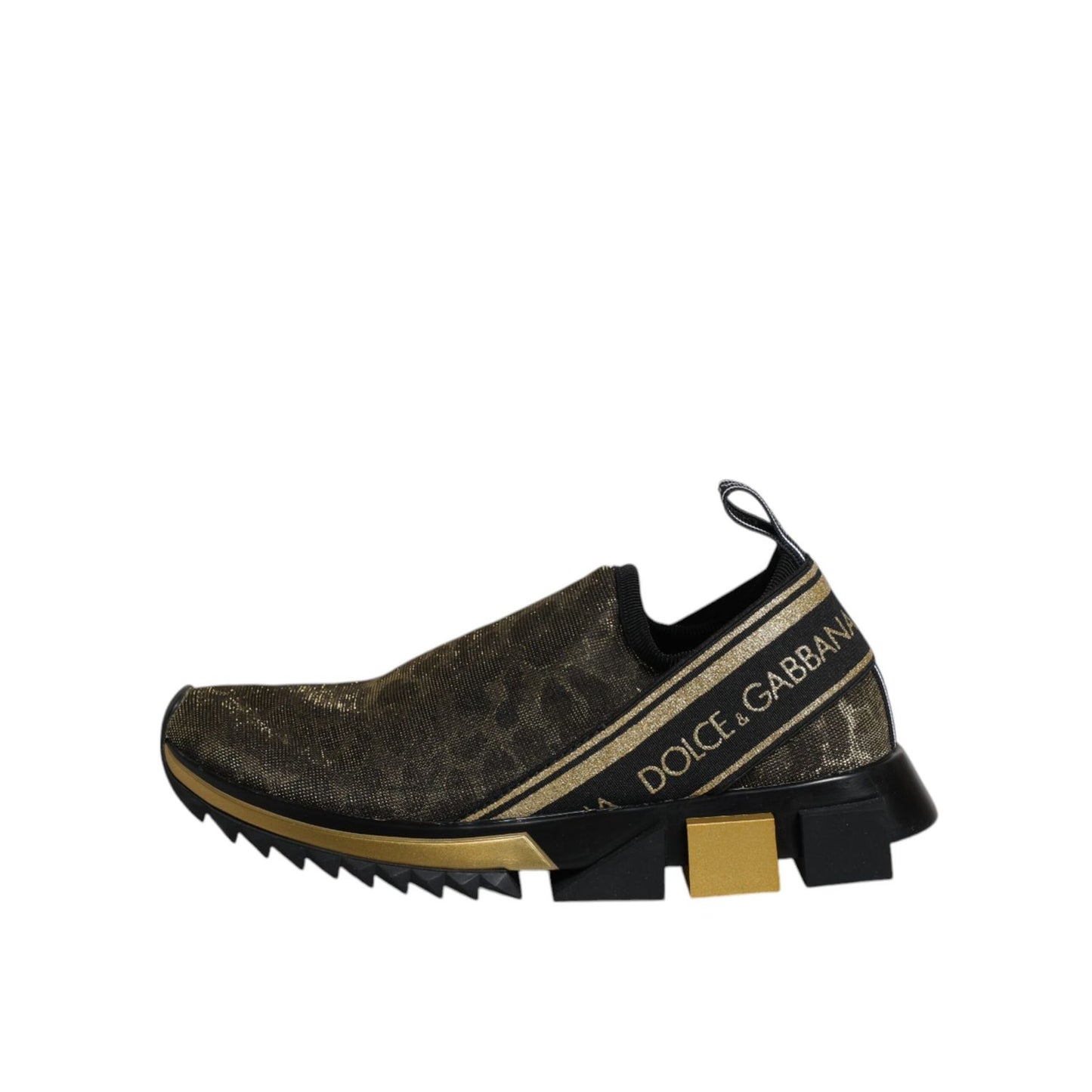 Dolce & Gabbana Gold Glitter Leopard Sorrento Sneakers Shoes LA12203-36