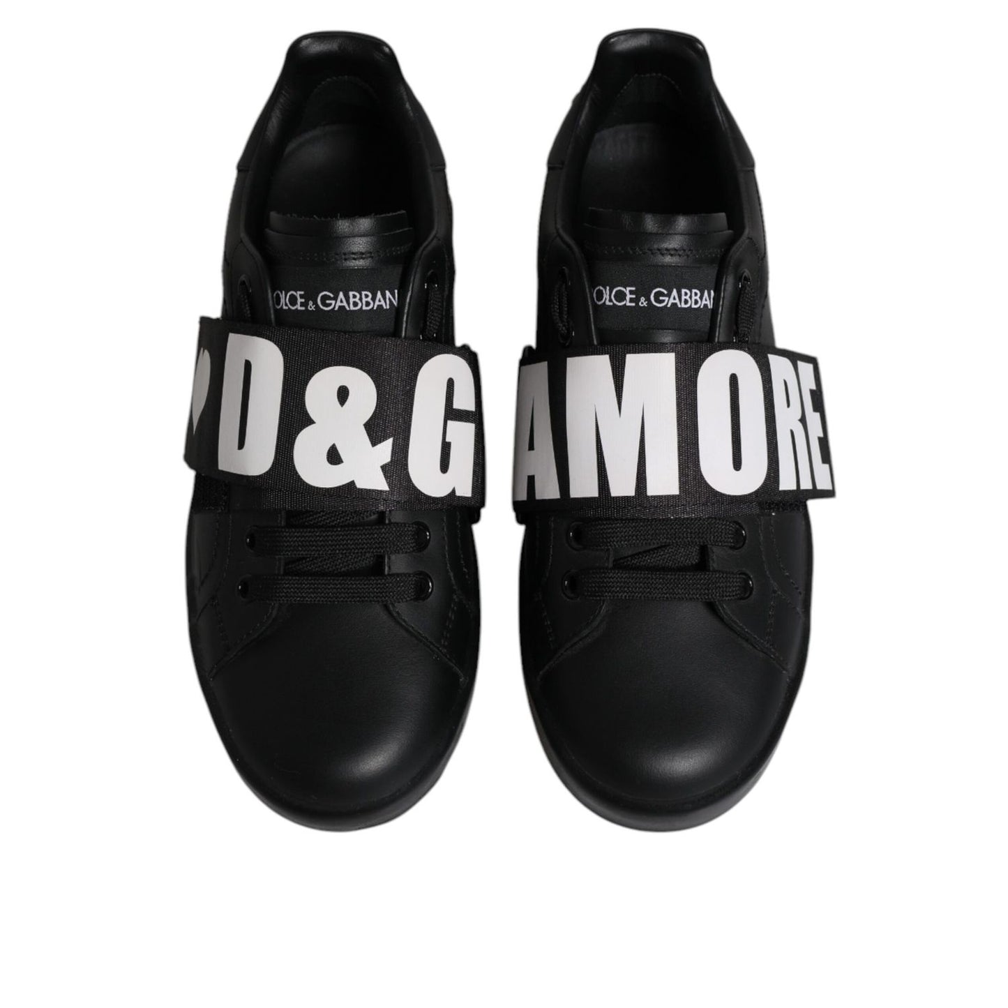 Dolce & Gabbana Black D&G AMORE Low Top Sneakers Shoes LA12259-37