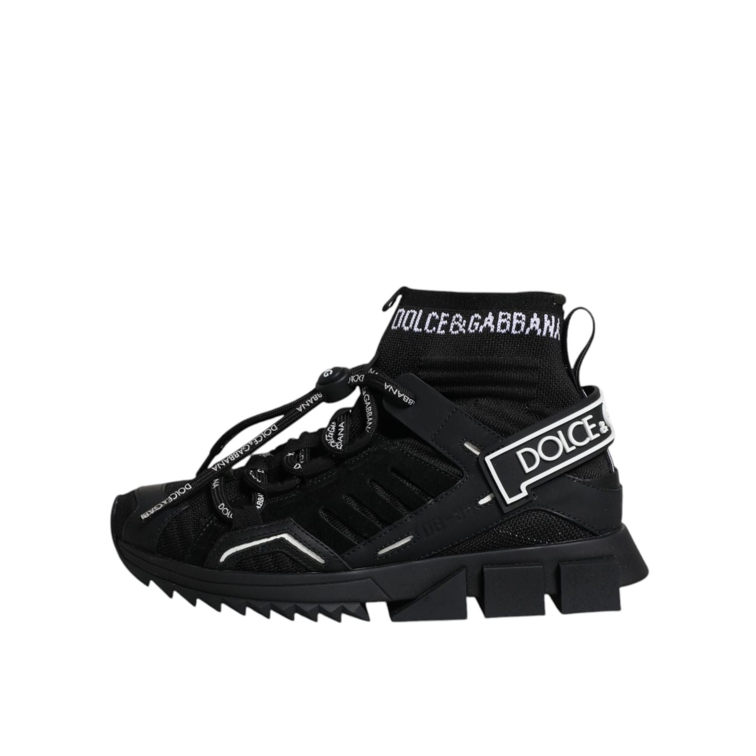 Dolce & Gabbana Black Sorrento Socks Logo Sneakers Shoes