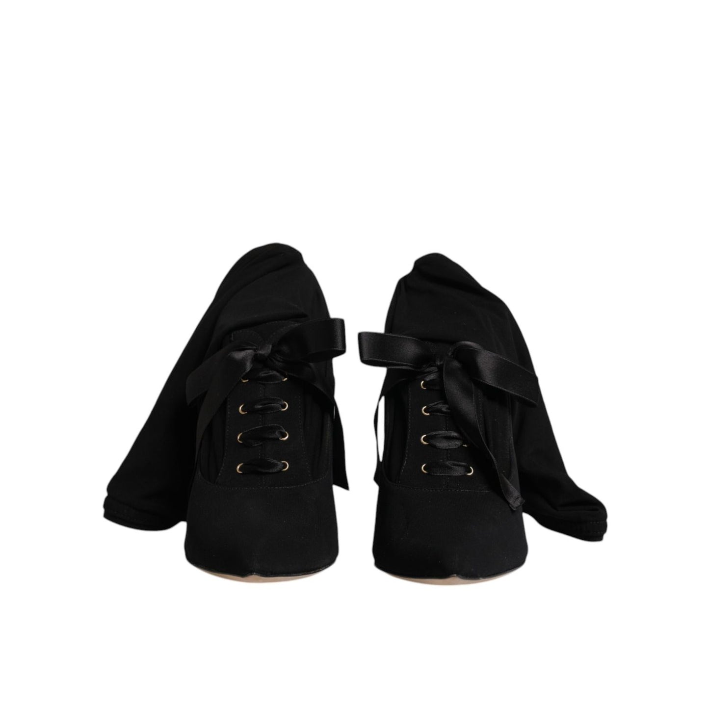 Dolce & Gabbana Black Stiletto Heels Mid Calf Boots Shoes LA12275-40.5