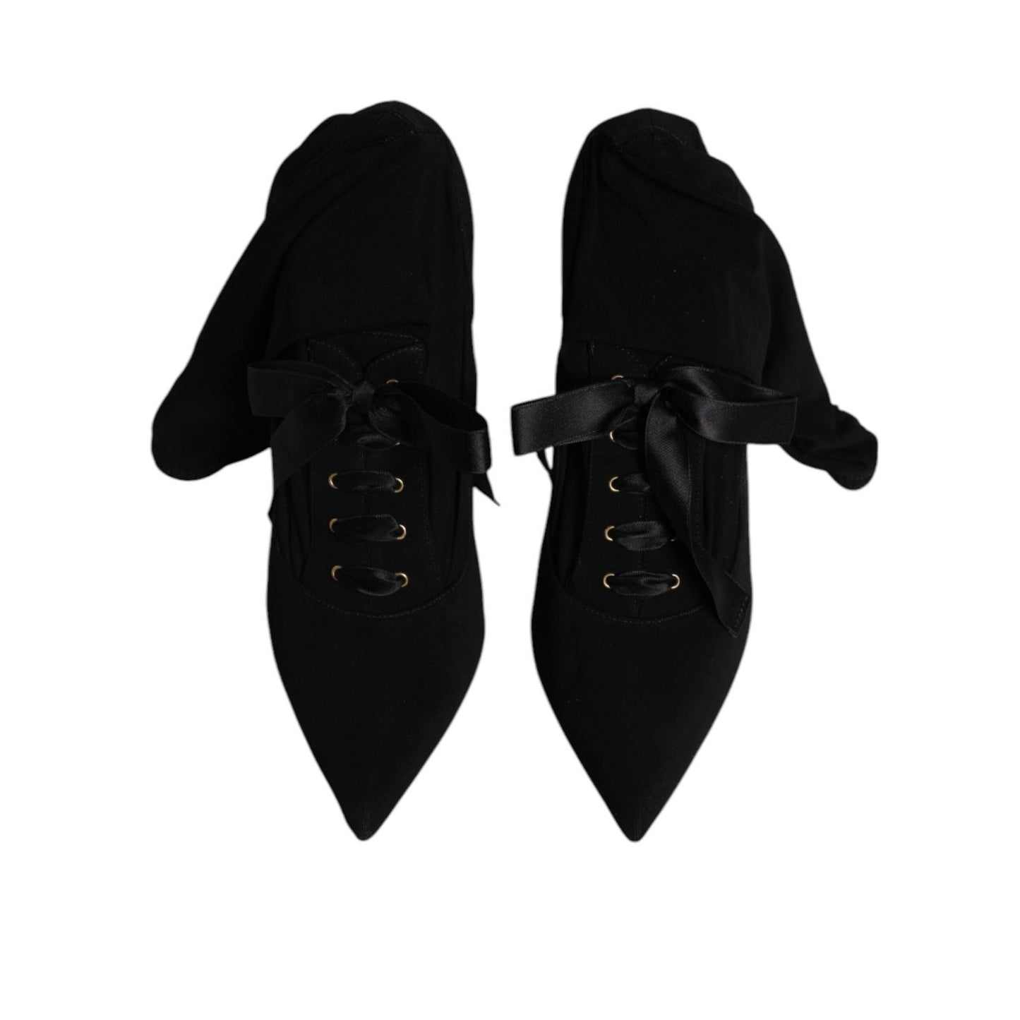 Dolce & Gabbana Black Stiletto Heels Mid Calf Boots Shoes LA12275-40.5