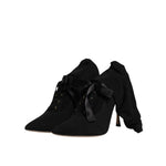 Dolce & Gabbana Black Stiletto Heels Mid Calf Boots Shoes LA12275-40.5