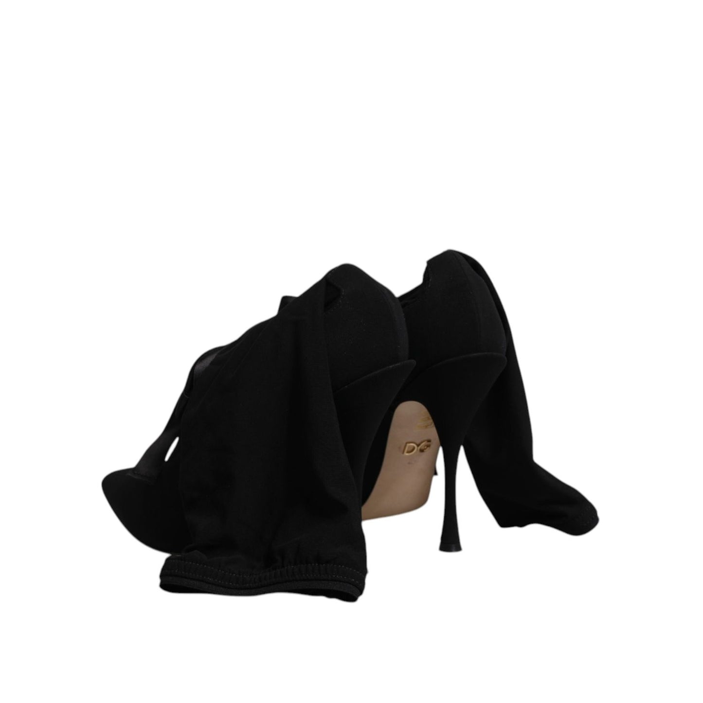 Dolce & Gabbana Black Stiletto Heels Mid Calf Boots Shoes LA12275-40.5