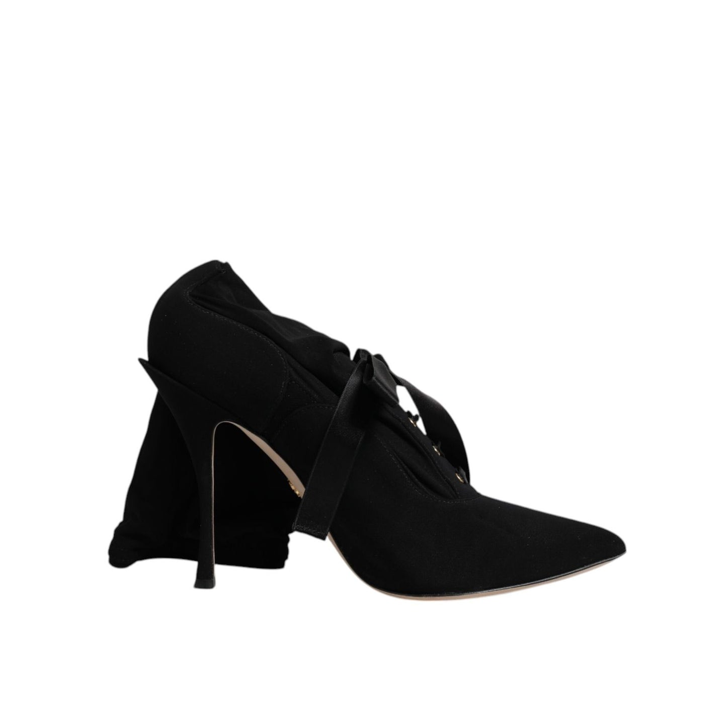 Dolce & Gabbana Black Stiletto Heels Mid Calf Boots Shoes LA12275-40.5