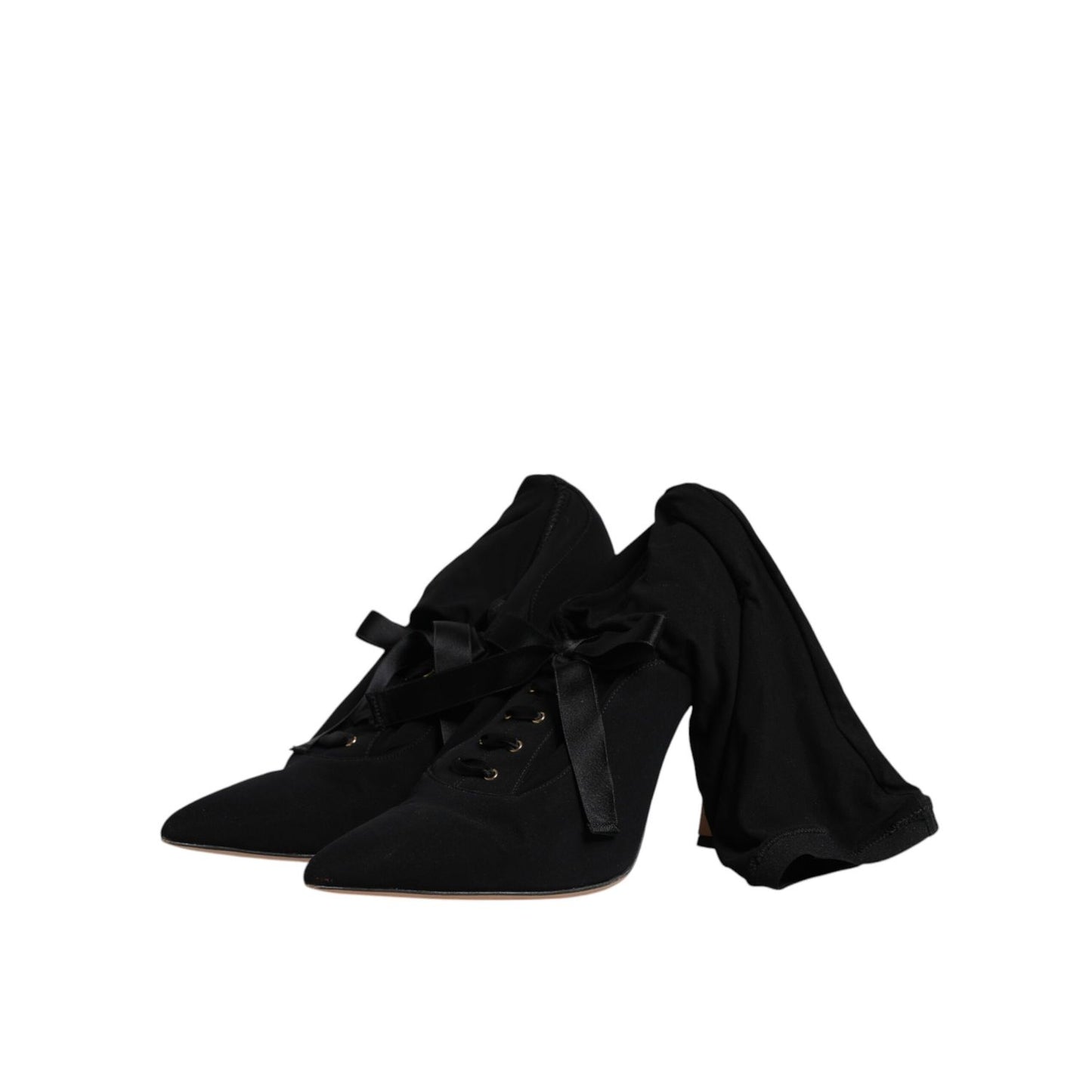 Dolce & Gabbana Black Stiletto Heels Mid Calf Boots Shoes LA12277-40