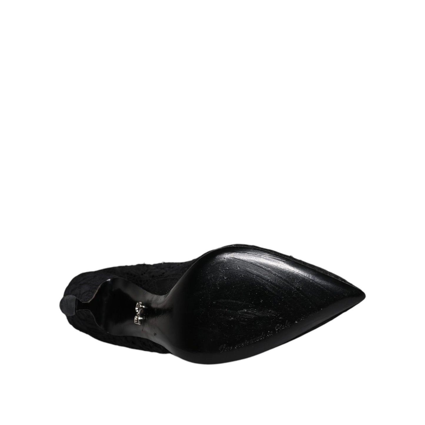 Dolce & Gabbana Black Lace Crystals Mary Jane Pumps Shoes