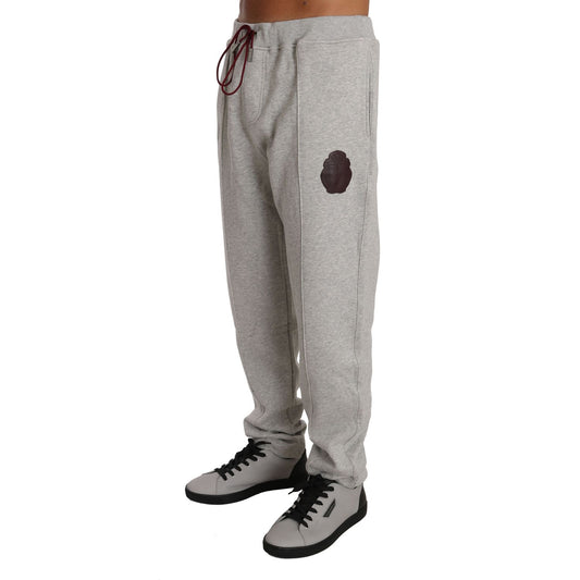 Billionaire Italian Couture Gray Cotton Sweater Pants Tracksuit BIL1020-4