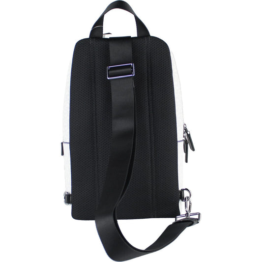 Michael Kors Cooper Medium White Signature PVC Sling Backpack 99208