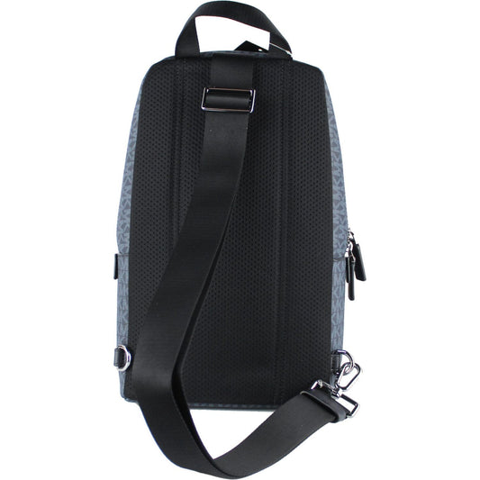Michael Kors Cooper Medium Navy Signature PVC Sling Backpack 99222