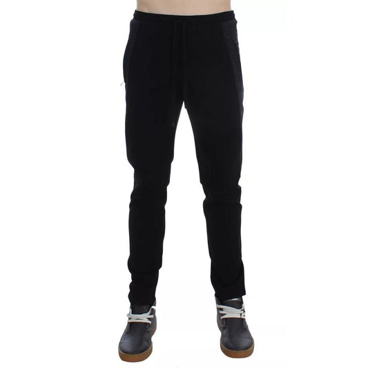 Dolce & Gabbana Black Gray Wool Casual Trousers Stripe Pants