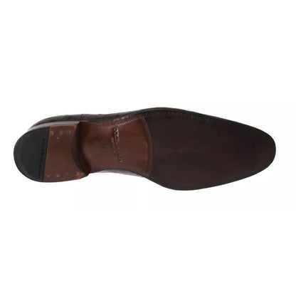 Dolce & Gabbana Brown Patterned Leather Dress Formal Shoes