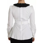Dolce & Gabbana Black White Decorative Buttons Tops Shirt Blouse TSH3175-36