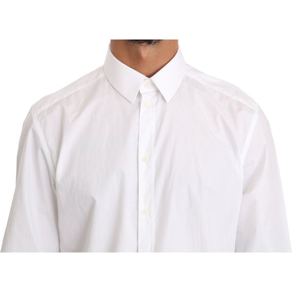 Dolce & Gabbana White Cotton GOLD Dress Shirt MAN SHIRTS