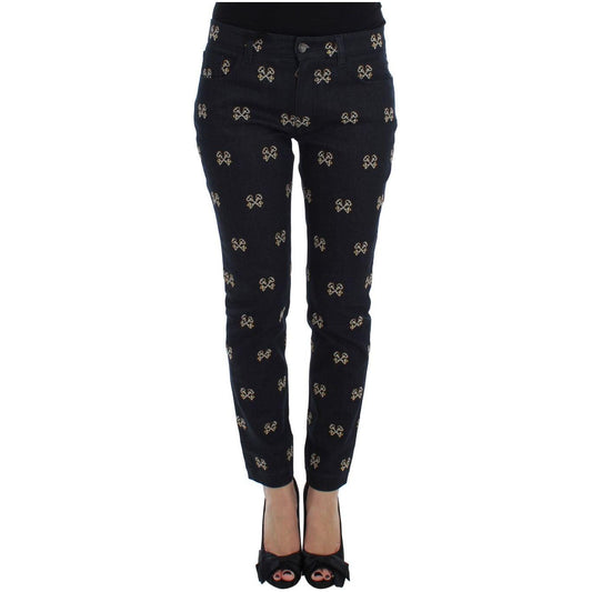 Dolce & Gabbana Blue Key Embroidered Slim Fit KATE Jeans SIG17259-5