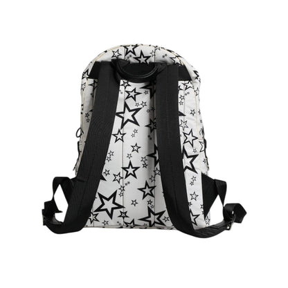 Dolce & Gabbana White DG Stars Print Nylon School Backpack Bag