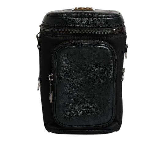 Dolce & Gabbana Black Leather Logo Purse Crossbody Camera Bag