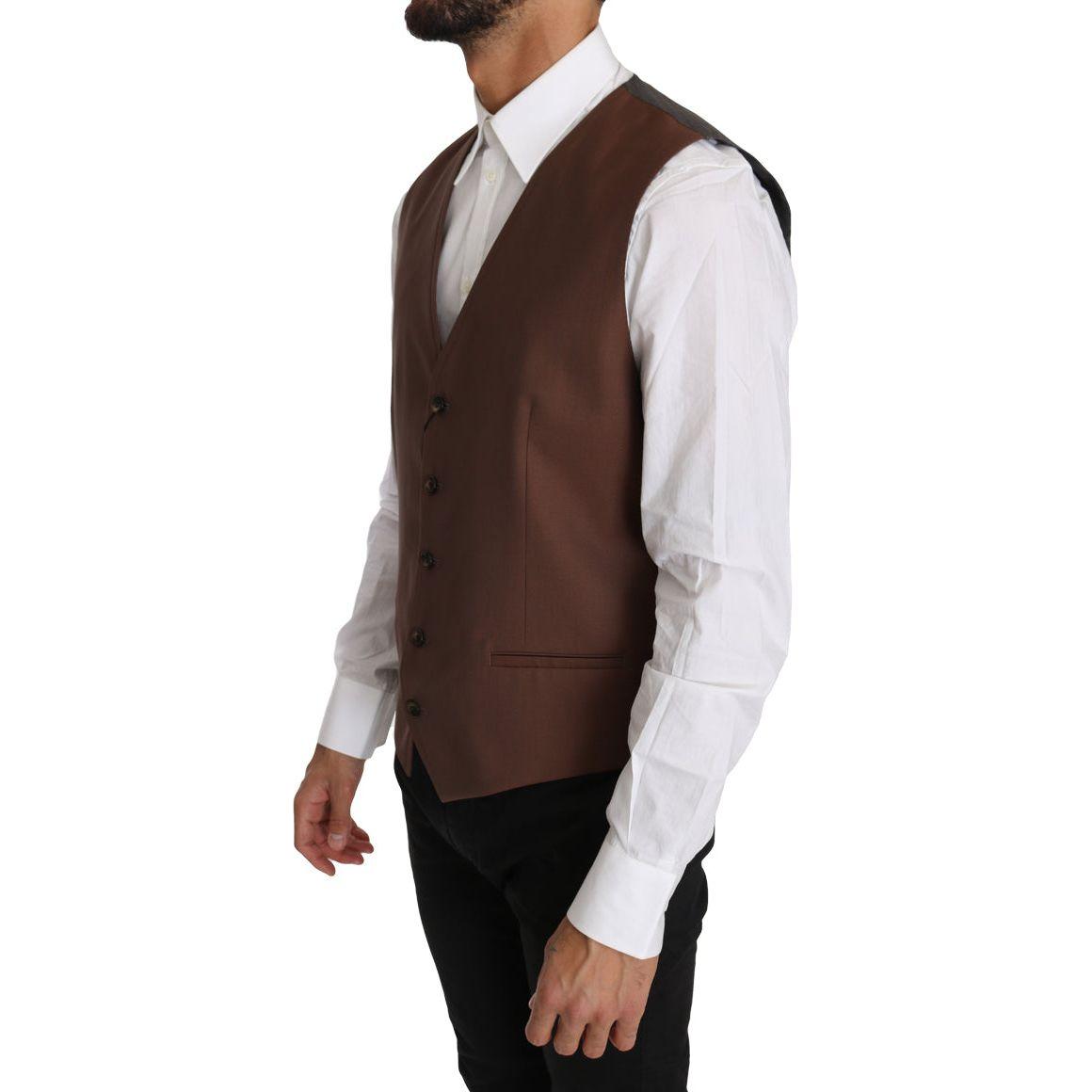 سترة رسمية أنيقة باللونين البرونزي والرمادي من دولتشي آند غابانا بقصّة Slim Fit