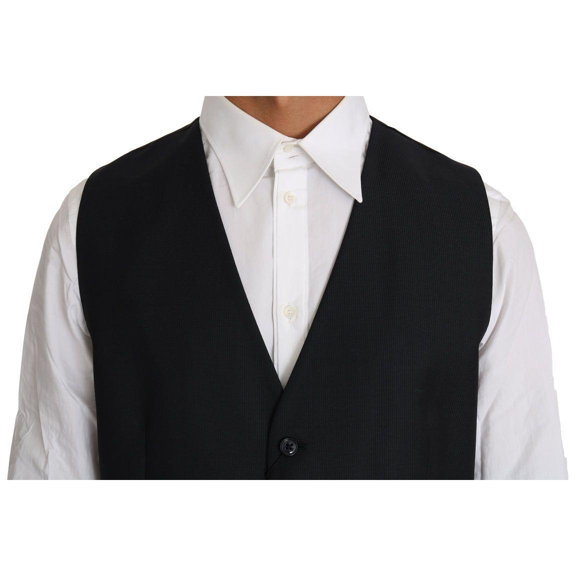 Dolce & Gabbana Gray Wool Silk Waistcoat Vest TSH2664-52