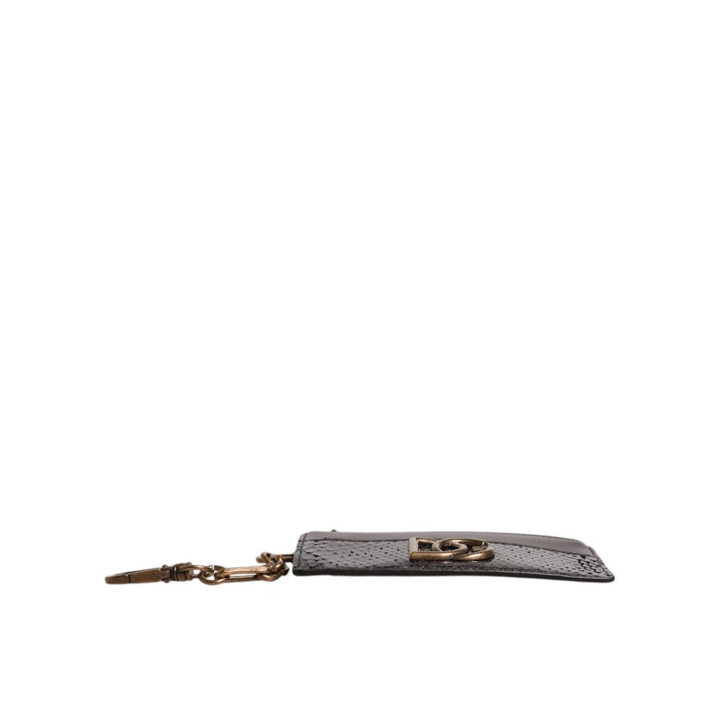 Dolce & Gabbana Brown Exotic Leather DG Logo Card Holder Wallet