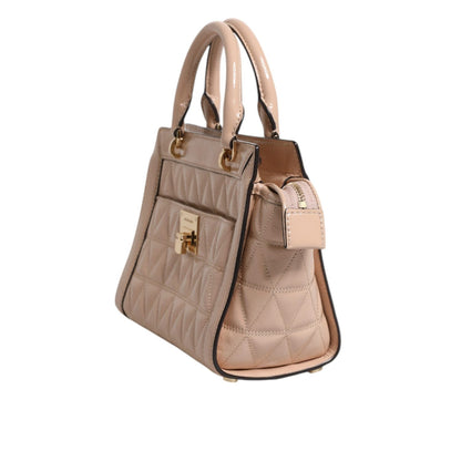 Michael Kors Peach Quilted Leather Logo Crossbody VIVIANNE Messenger Bag