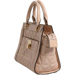 Michael Kors Peach Quilted Leather Logo Crossbody VIVIANNE Messenger Bag