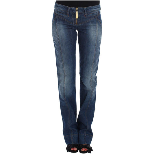 Cavalli Blue Wash Cotton Stretch Boot Cut Jeans SIG18143-1