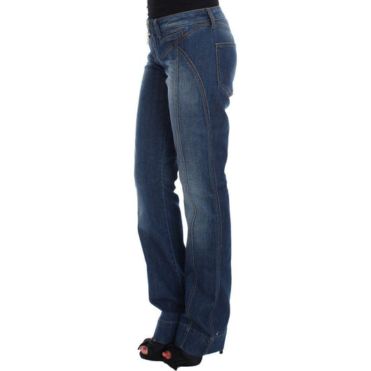Cavalli Blue Wash Cotton Stretch Boot Cut Jeans SIG18143-1