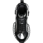Dolce & Gabbana Black Silver SUPER KING Leather Sneaker Shoes