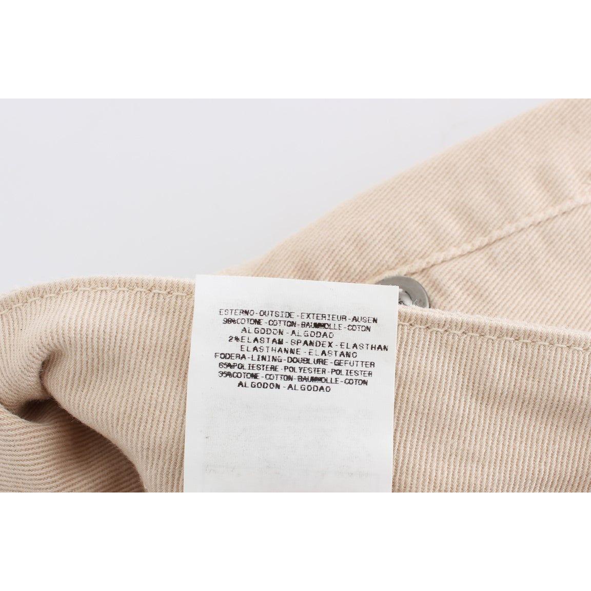 بنطلون جينز كافالي بقصّة Slim Fit من القطن باللون البيج