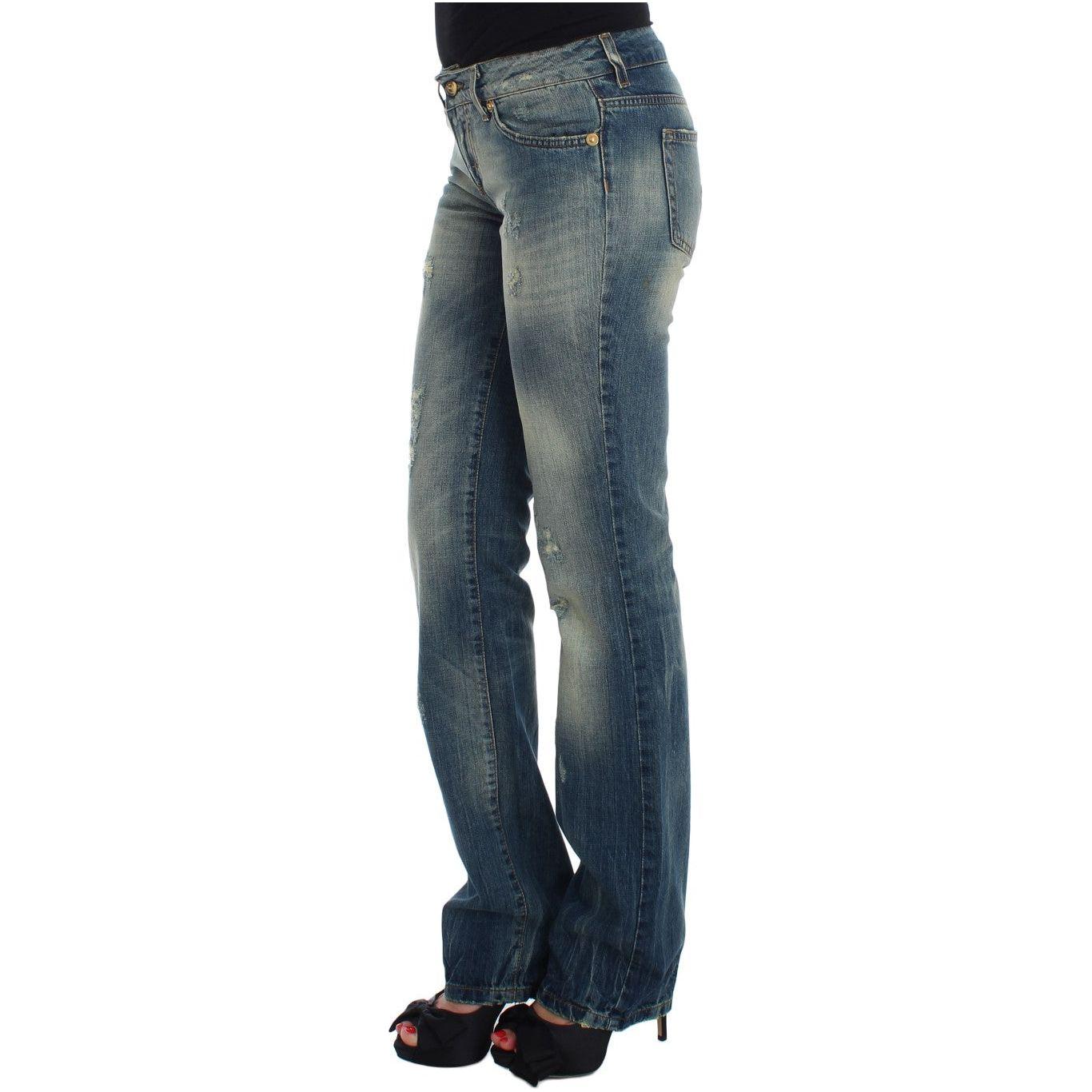 Cavalli Blue Cotton Low Waist Jeans SIG18152-1