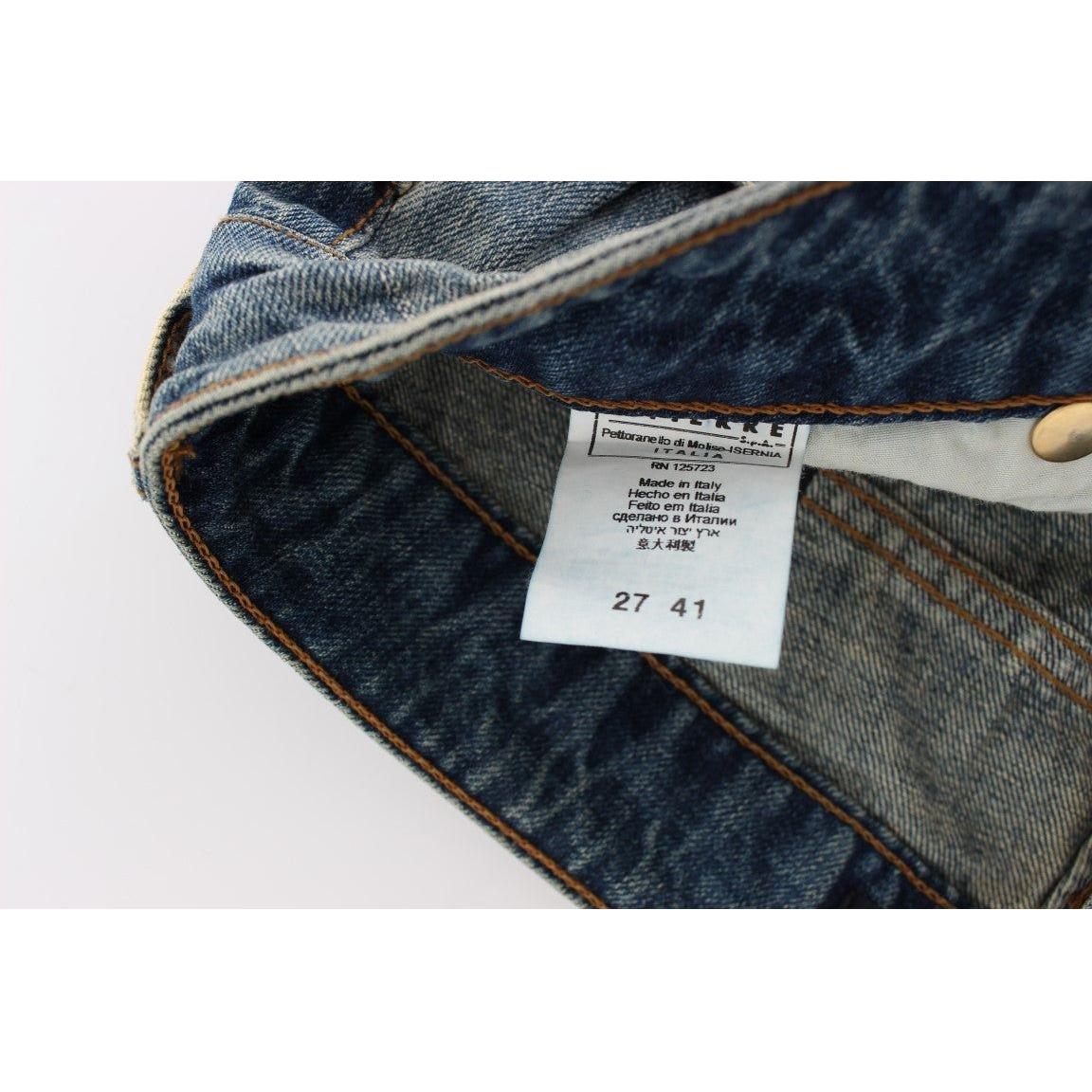 Cavalli Blue Cotton Low Waist Jeans SIG18152-1