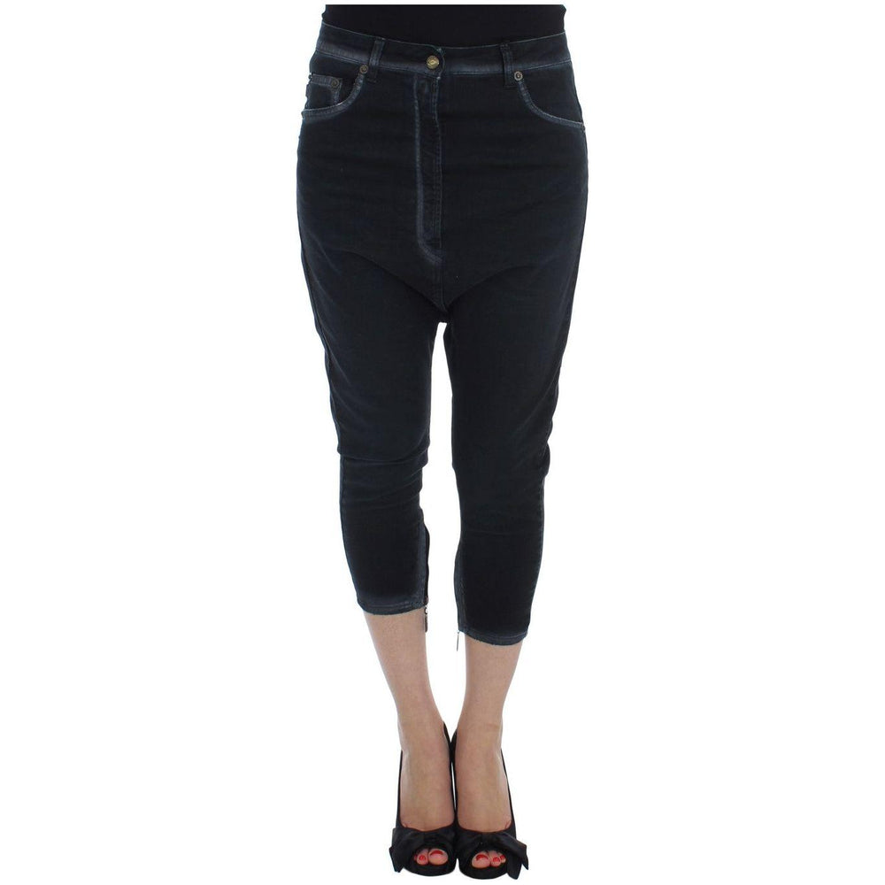 Cavalli Blue Cotton Stretch Baggy Relax Jeans SIG18157-1