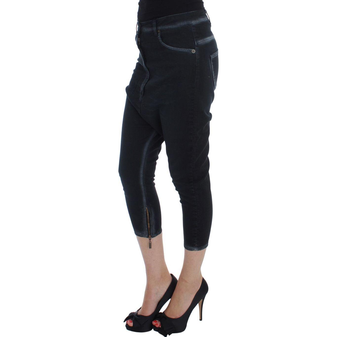 Cavalli Blue Cotton Stretch Baggy Relax Jeans SIG18157-1