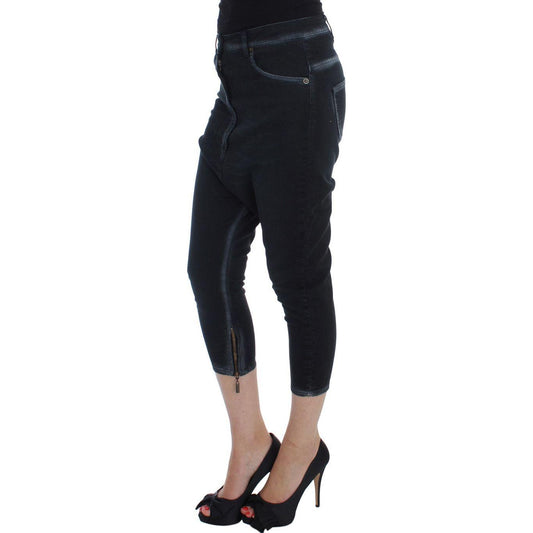 Cavalli Blue Cotton Stretch Baggy Relax Jeans SIG18157-1
