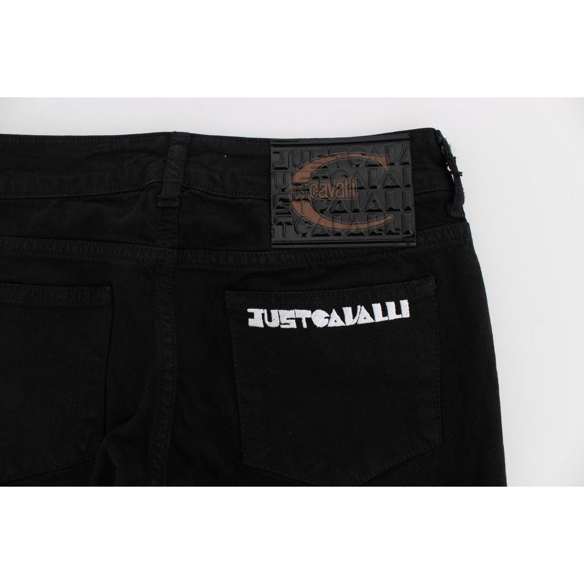 بنطلون جينز كافالي شيك سليم سكيني أسود