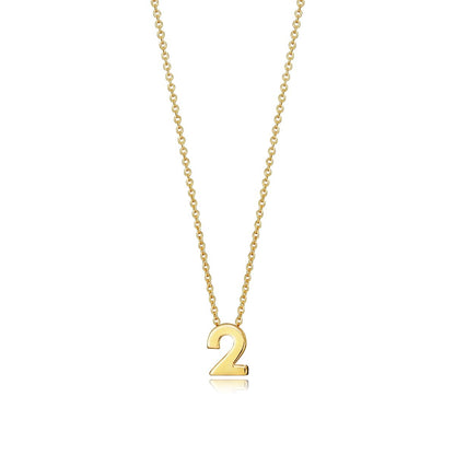 Gold necklace with number 2 pendant, designed by VICEROY JEWELS Mod. 61041C000-02 for women, featuring silver 925° and quartz movement.