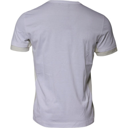 Dolce & Gabbana White Cotton Crew Neck Short Sleeves T-shirt