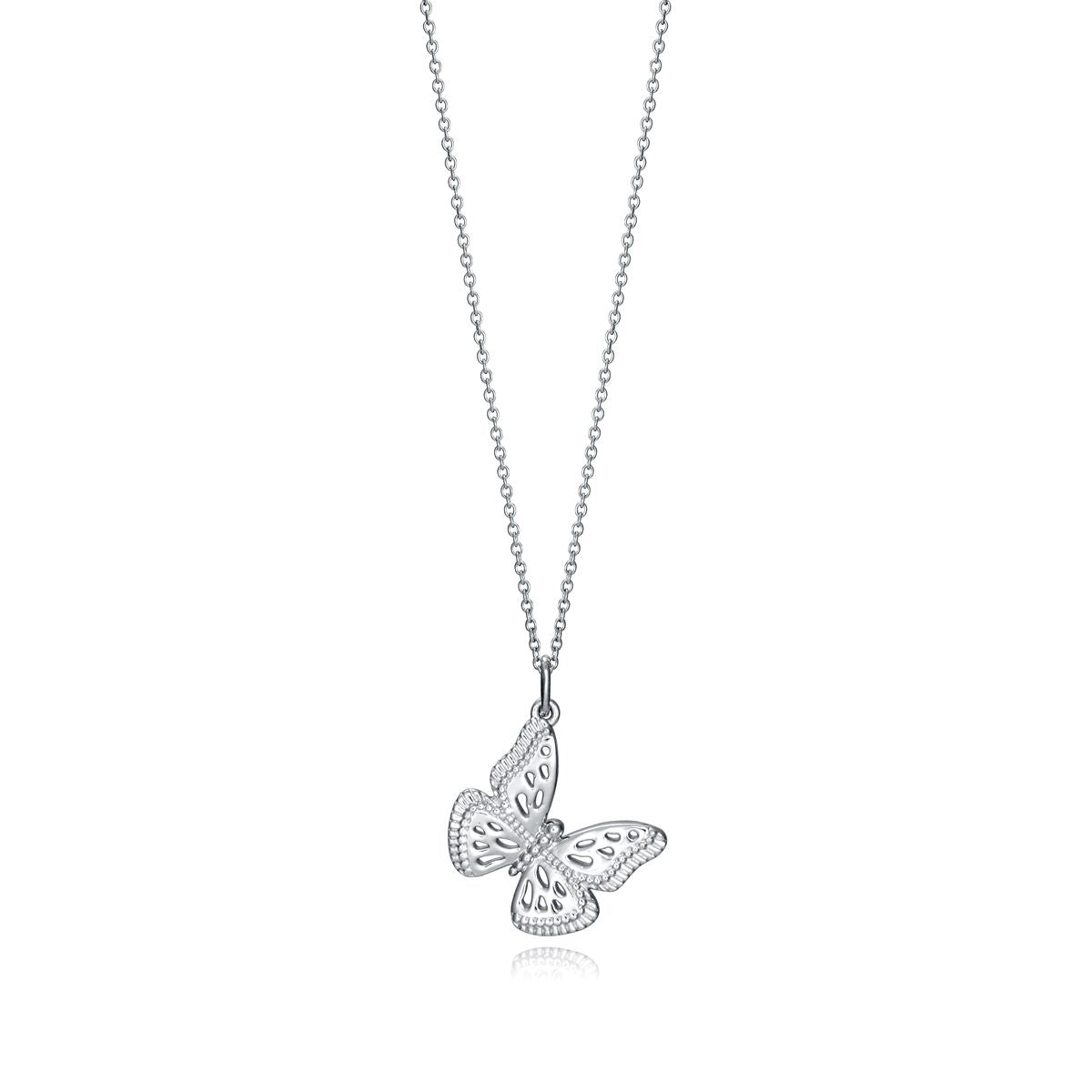 VICEROY JEWELS Mod. 61071C000-00 silver necklace with butterfly pendant for ladies, quartz analog movement, 28mm case, 5 ATM water resistance.
