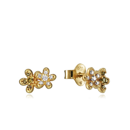 VICEROY JEWELS Mod. 61073E100-36: Elegant lady's earrings in gold floral design, silver 925°, quartz movement.