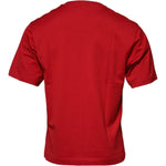 Dolce & Gabbana Red Logo Print Cotton Crew Neck T-shirt