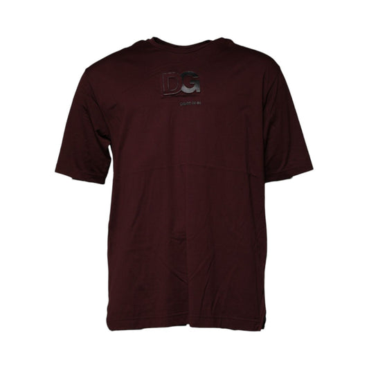 Dolce & Gabbana Brown Logo Print Cotton Crew Neck T-shirt
