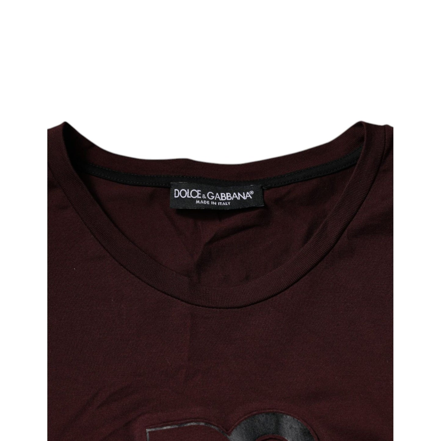 Dolce & Gabbana Brown Logo Print Cotton Crew Neck T-shirt