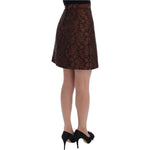 Dolce & Gabbana Brown Floral Brocade Mini Bubble Skirt